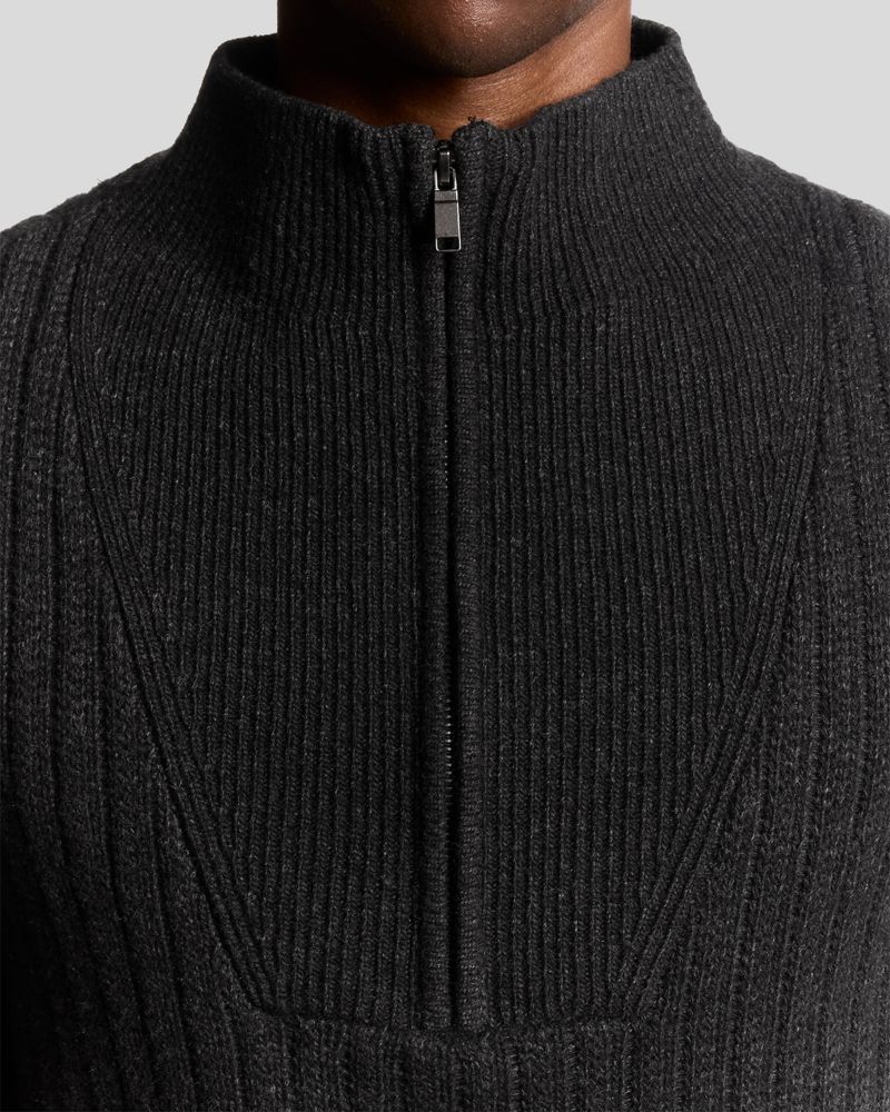 Men's Ribbed Half Zip Sweater