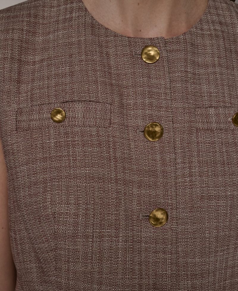Women's Crewneck Button-Front Vest