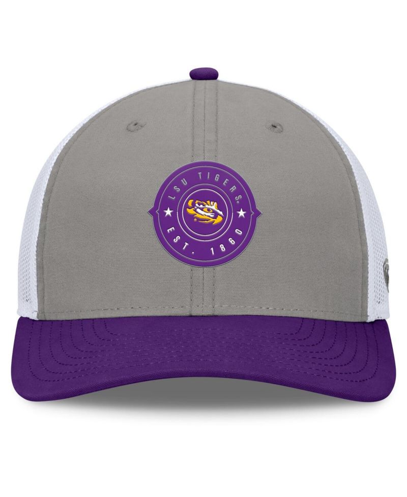 Men's Gray/Purple LSU Tigers Rob Trucker Adjustable Hat
