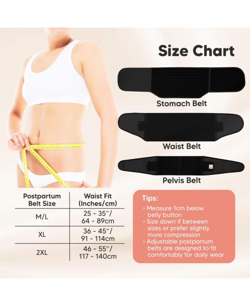 Maternity 2-Pack Revive 3 in 1 Postpartum Belly Band, Post Partum Belly Support Recovery Wrap, Postpartum Waist Binder Shapewear