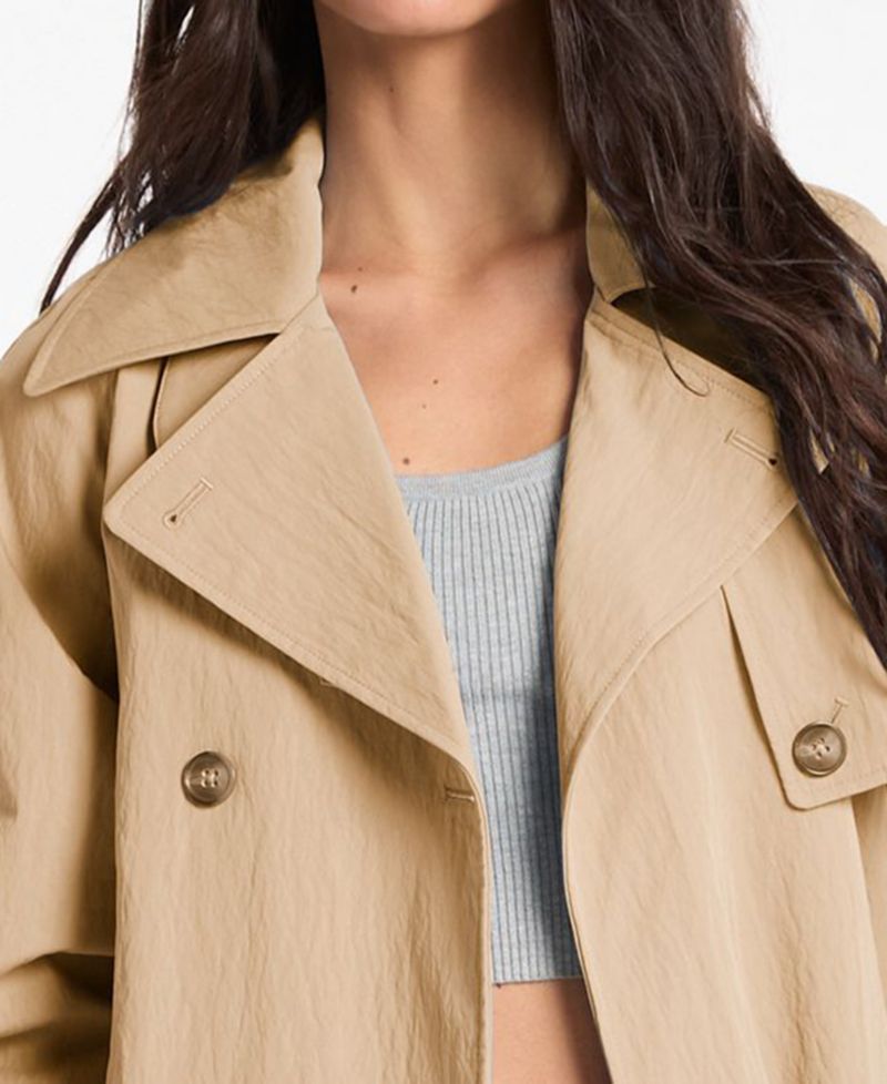 Women's Collared Neck Oversize Belted Trench Coat