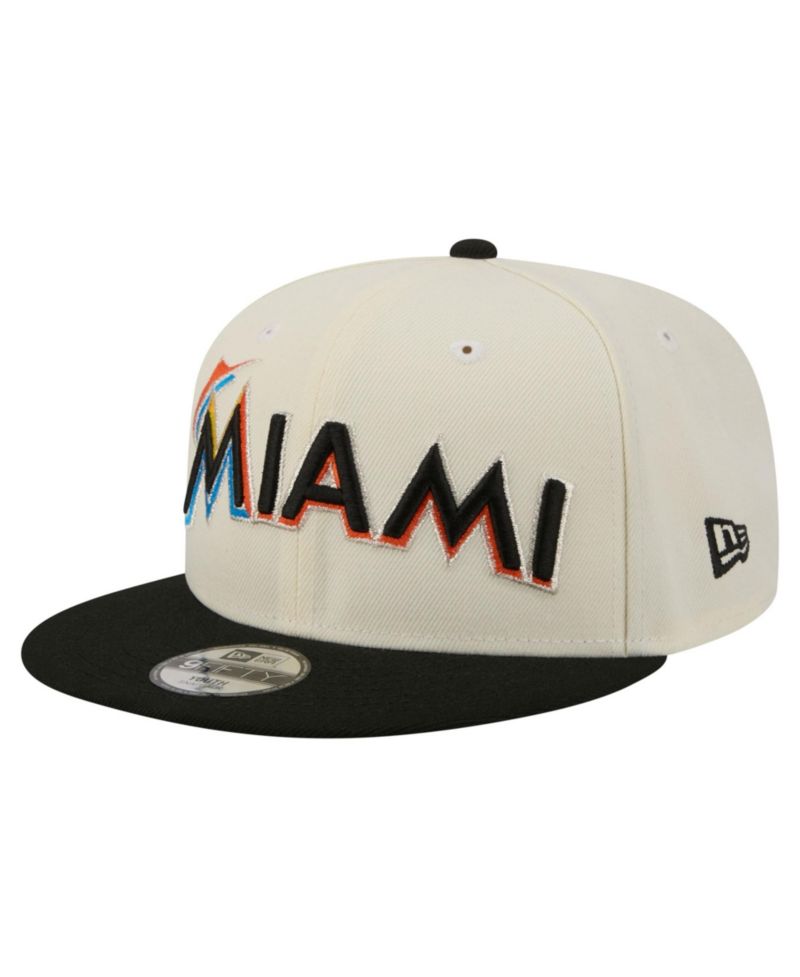 Big Boys and Girls White Miami Marlins Two-Tone 9FIFTY Snapback Hat
