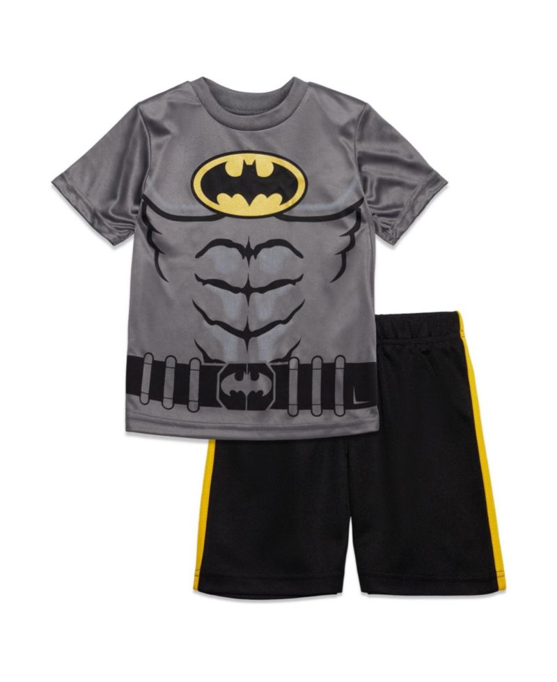 Big Boys Justice League Athletic Pullover T-Shirt and Mesh Shorts Outfit Set