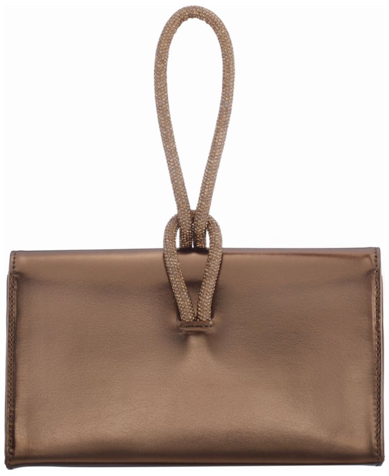 Kaylee Crystal Cord Handle Flap Small Clutch Handbag