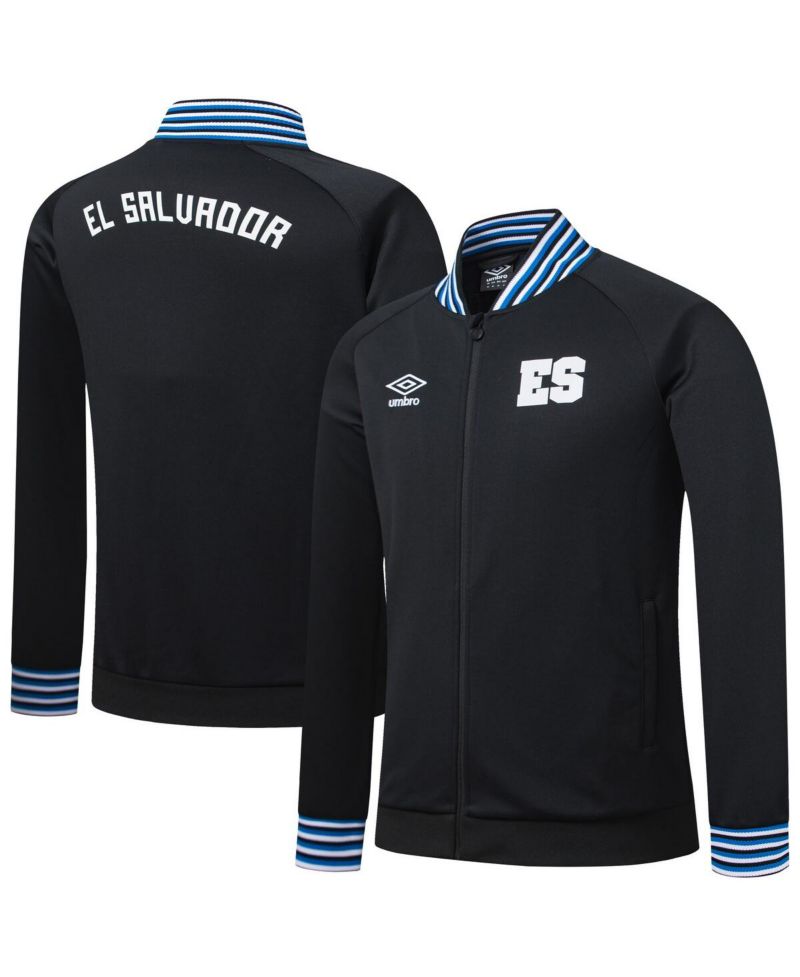 Men's Black El Salvador National Team Presentation Raglan Full-Zip Jacket