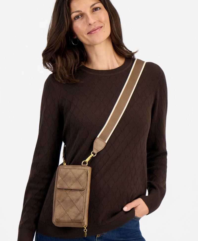 Diamond Quilted Phone Crossbody Bag