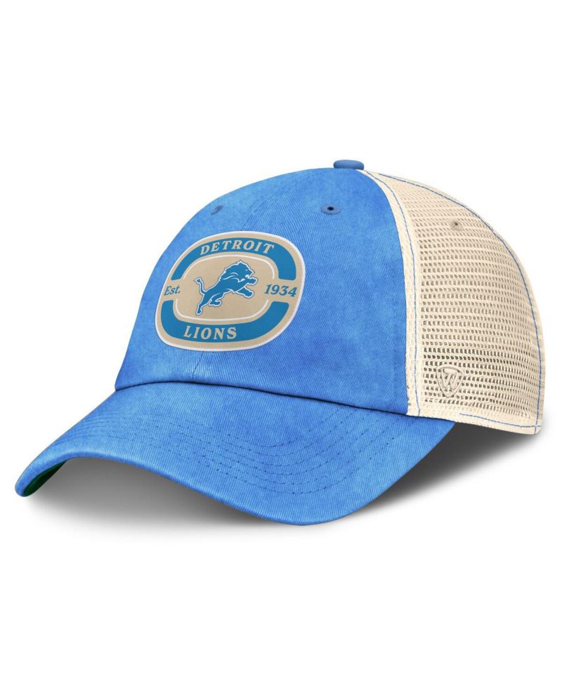 Men's Blue Detroit Lions Team Patch Adjustable Hat