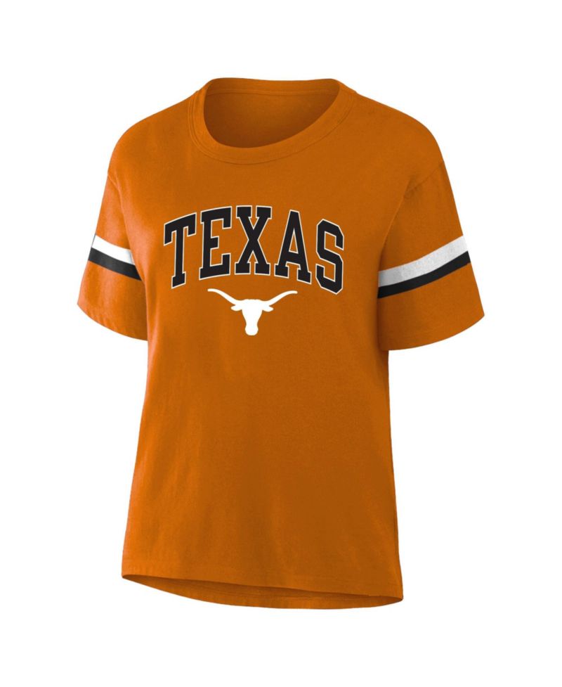 Women's Texas Orange Texas Longhorns Stripe Plus Size T-Shirt