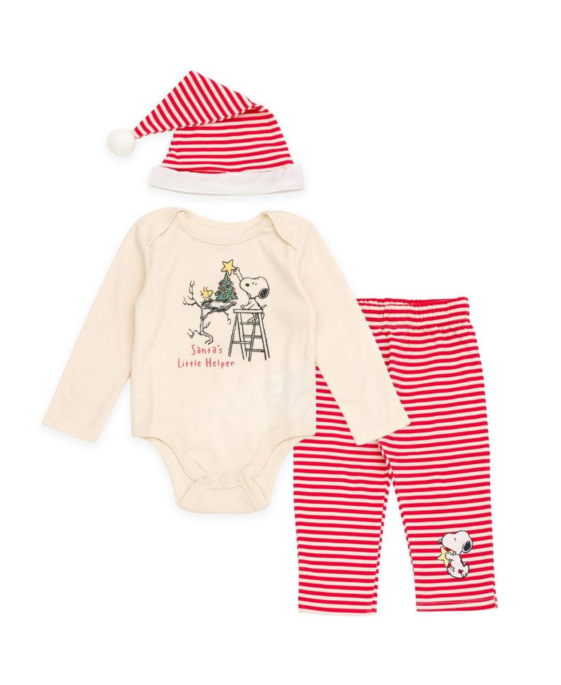 Baby Boys ( new born to 24 M )' Christmas Bodysuit Pants and Hat Set