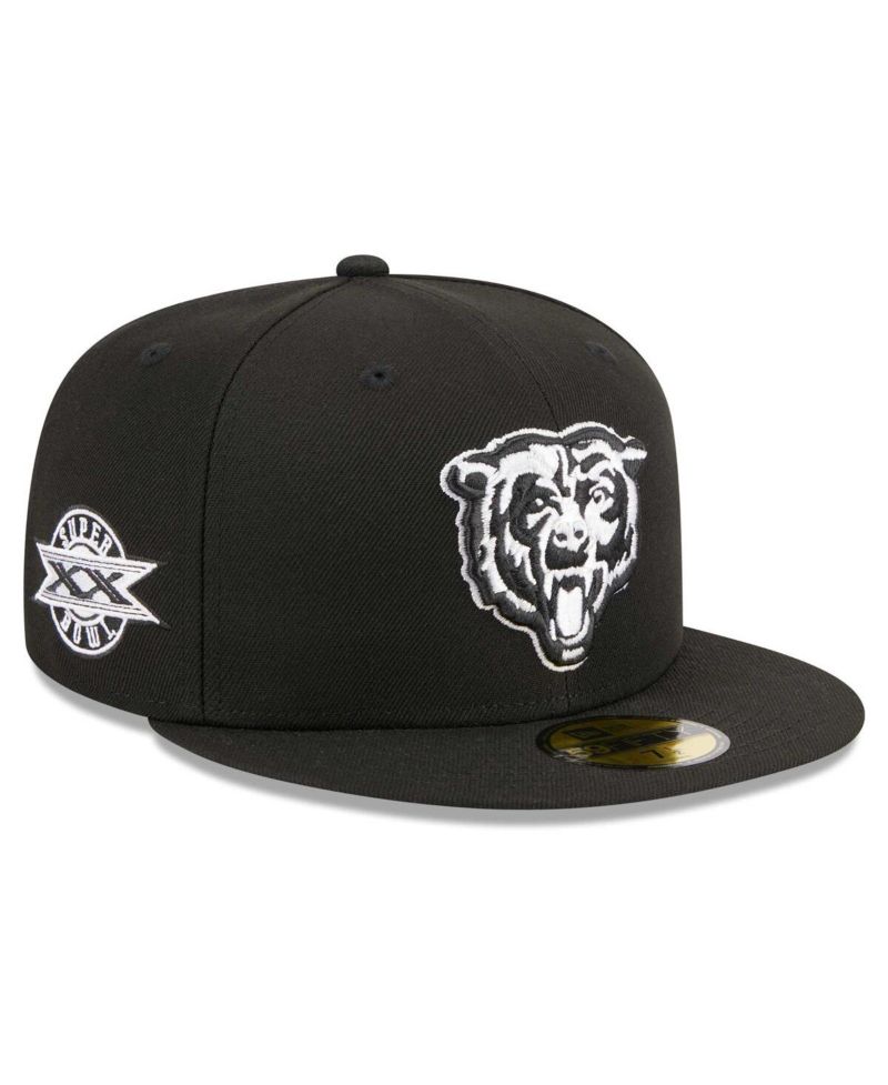 Men's Black Chicago Bears Alternate Logo Main Patch 59FIFTY Fitted Hat