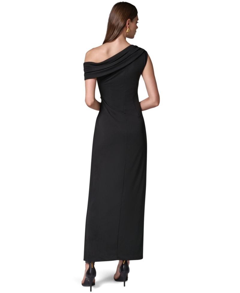 Women's Asymmetric Off-the-Shoulder Ruched Waist Maxi Dress