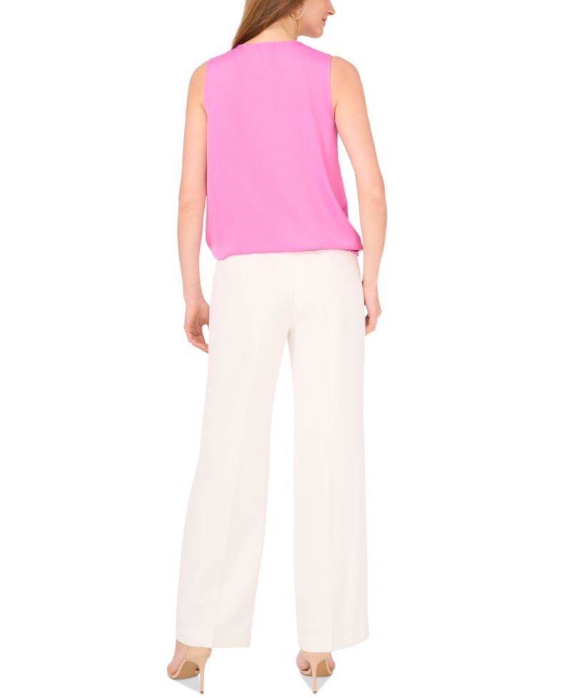 Women's Faux-Wrap Sleeveless Top