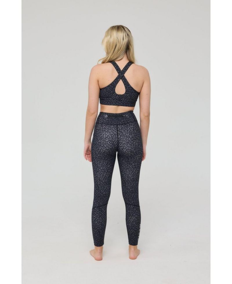 Women's Infinite High Waisted Leggings - Black Leopard