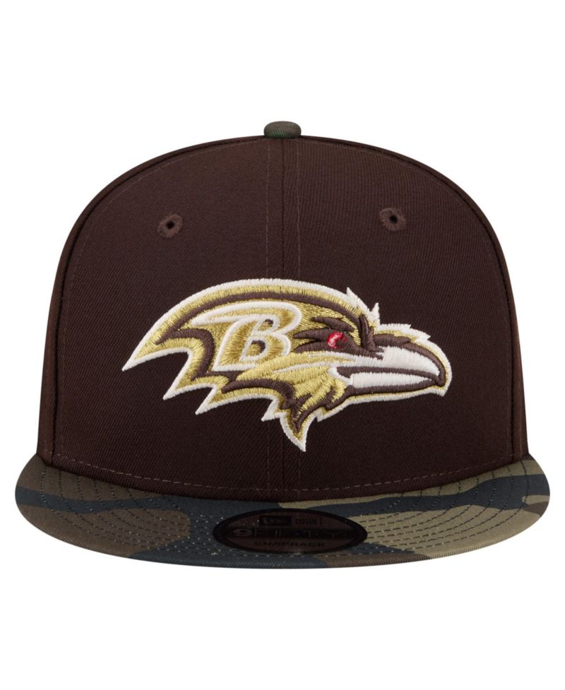Men's Dark Brown Baltimore Ravens Burnt Wood Camo 9FIFTY Snapback Hat