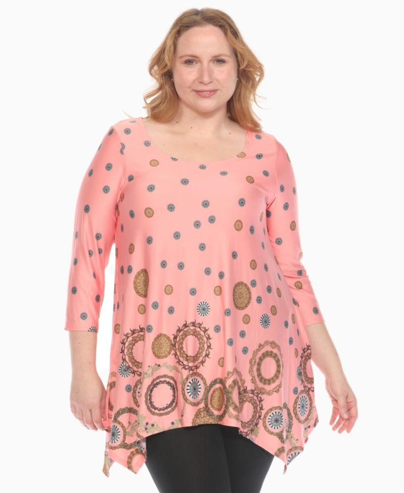 Plus Size Printed Flowy Hem Swing Top