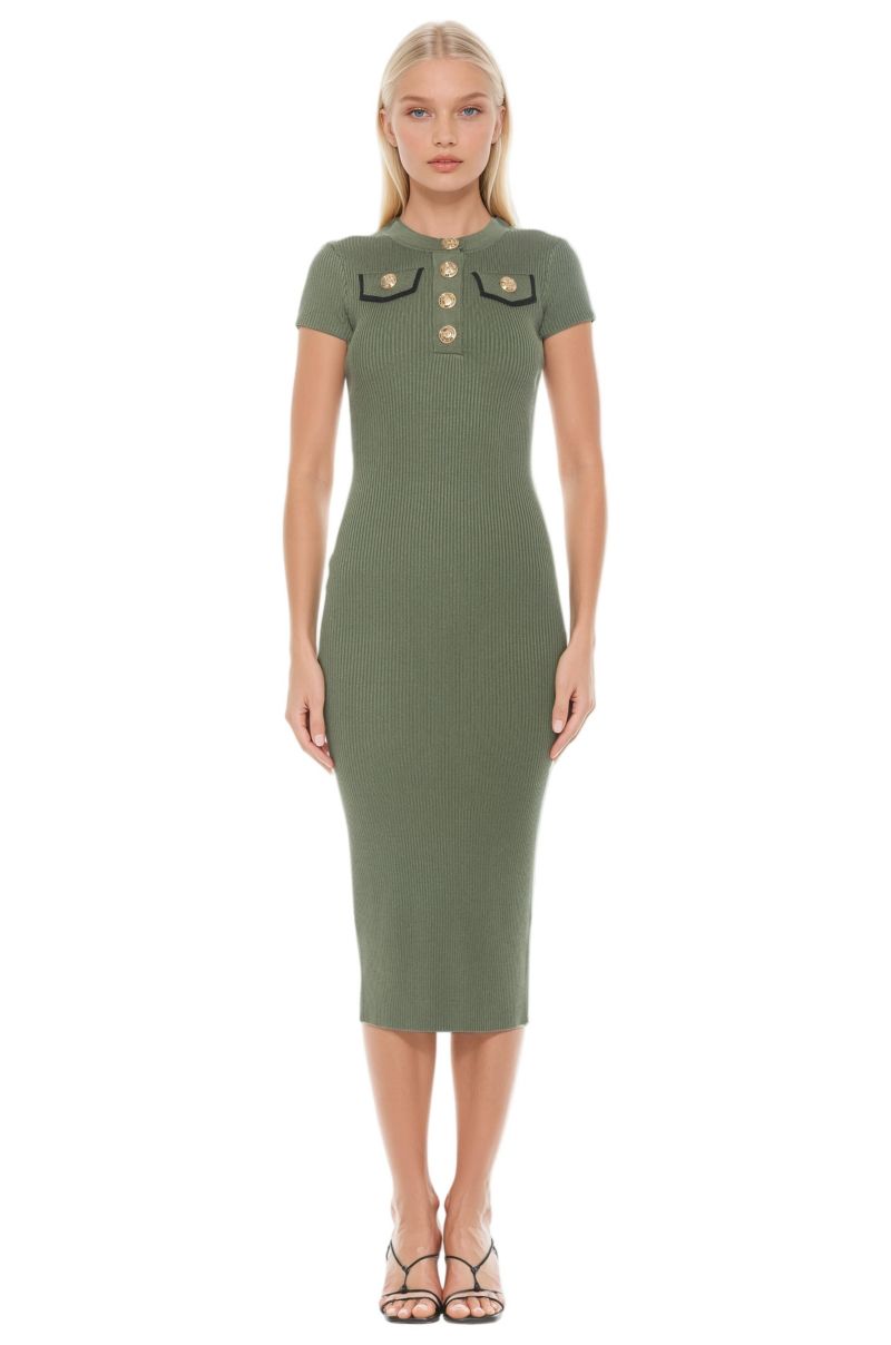 Women's Rhys Crewneck Ribbed Knit Midi Dress