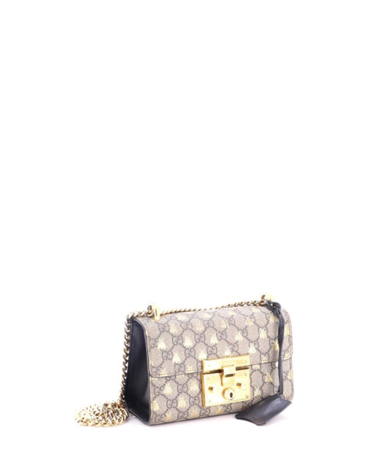 Small Padlock Shoulder Bag Printed GG Coated Canvas