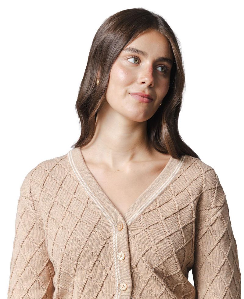 Women's V-Neck Long-Sleeve Button-Front Cardigan