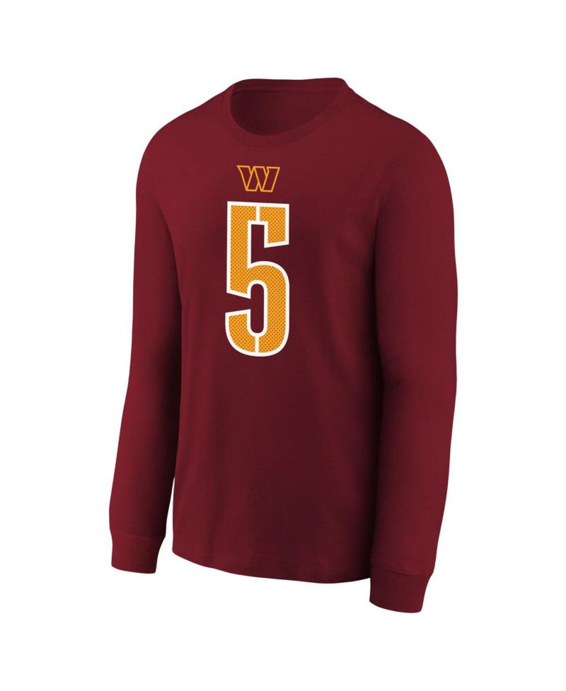 Big Boys and Girls Jayden Daniels Burgundy Washington Commanders Player Name & Number Long Sleeve T-Shirt