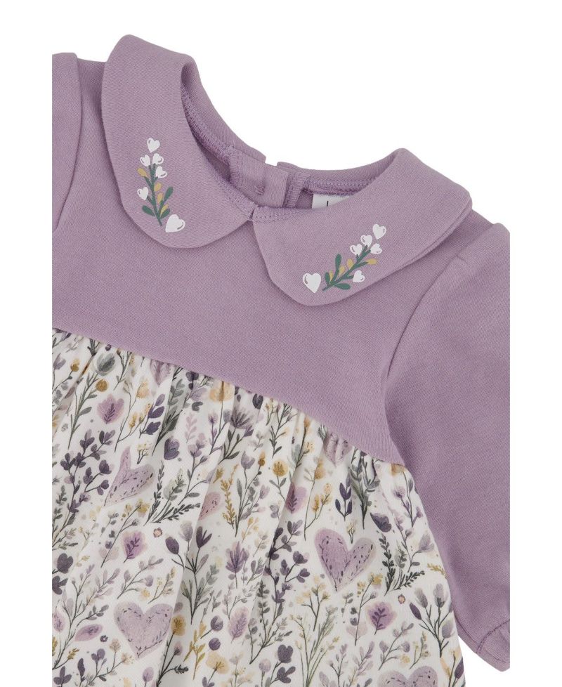 Baby Girl ( 3M to 24 M ) Cotton Dress and Legging Set with Heart Print