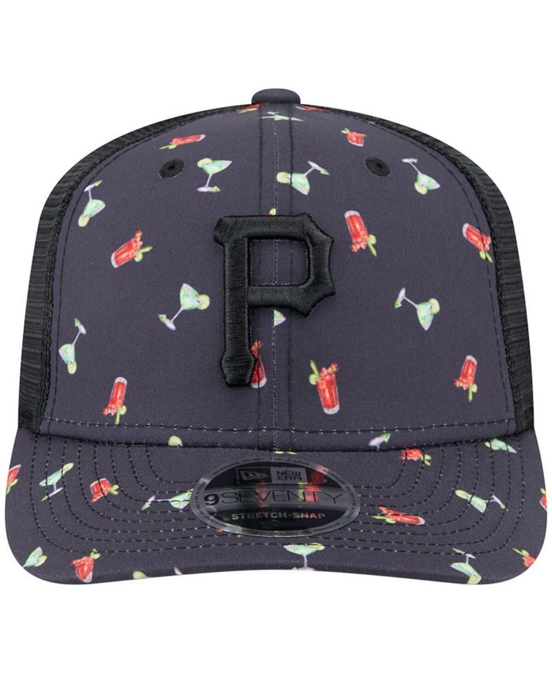 Men's Navy Pittsburgh Pirates Adventure Drinks Pattern 9SEVENTY Stretch-Snap Hat