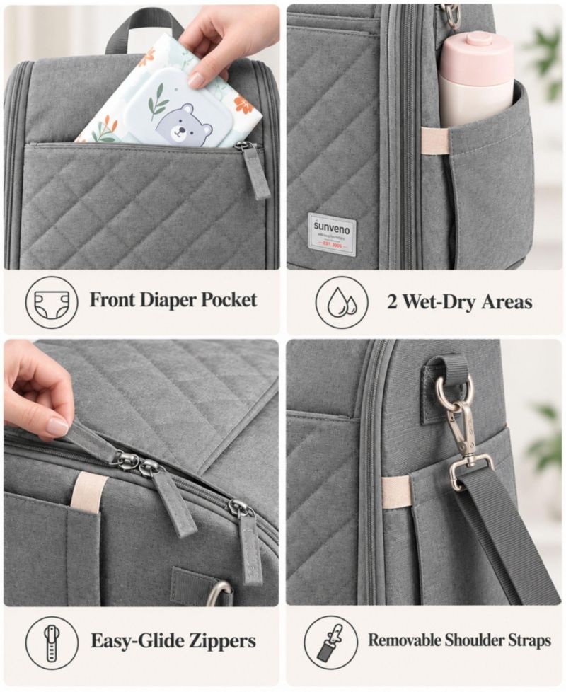 Portable Baby Changing Bag Backpack with Fold-Out Changing Station