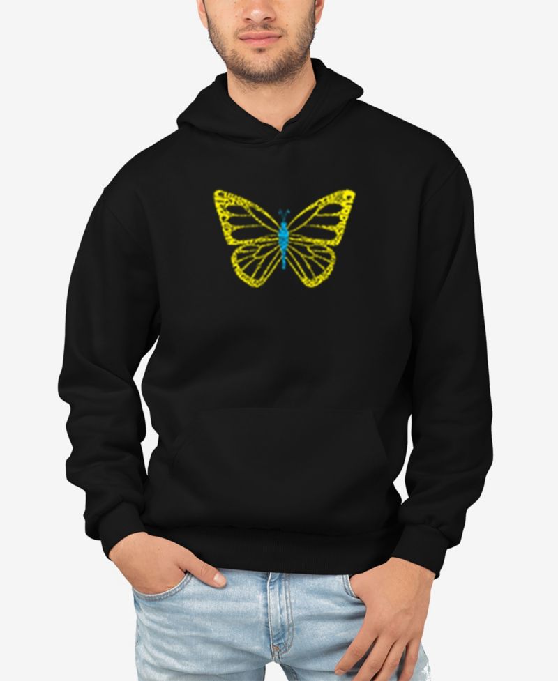 Men's Butterfly Word Art Hooded Sweatshirt