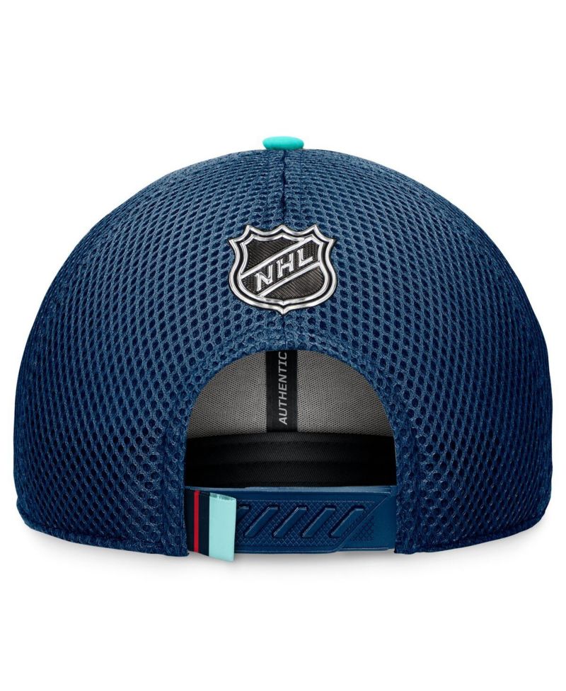 Men's Deep Sea Blue Seattle Kraken 2024 NHL Draft on Stage Trucker Adjustable Hat