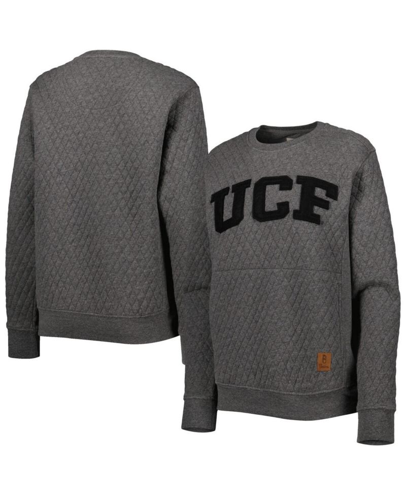 Women's Heather Charcoal UCF Knights Moose Quilted Pullover Sweatshirt