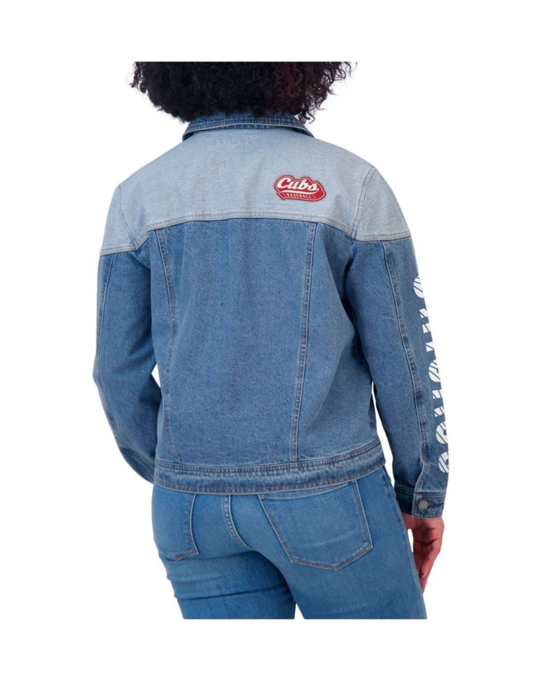 Women's Chicago Cubs Full-Button Denim Jacket