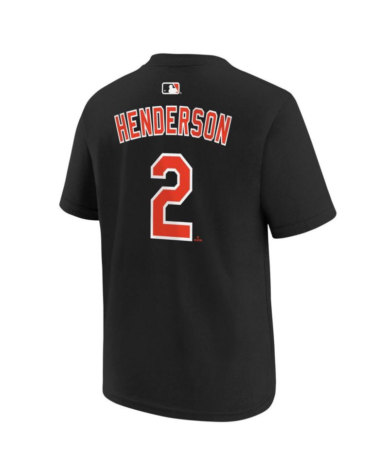 Big Boys and Girls Gunnar Henderson Black Baltimore Orioles Name & Number T-Shirt