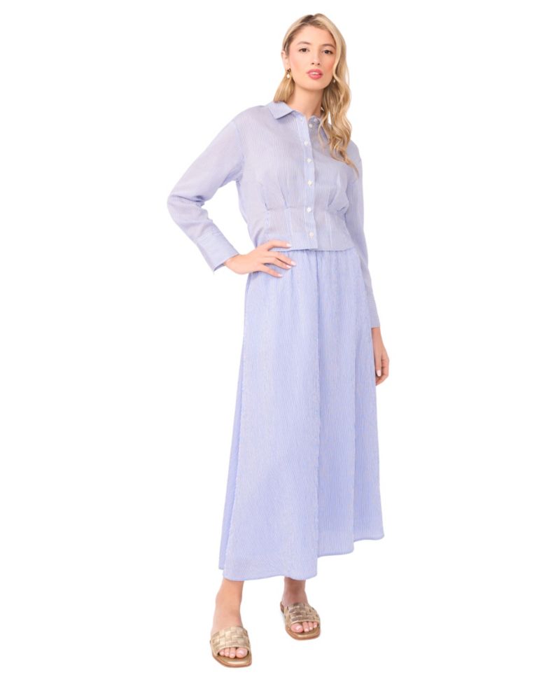 Women's Collared Neck Long-Sleeve Top