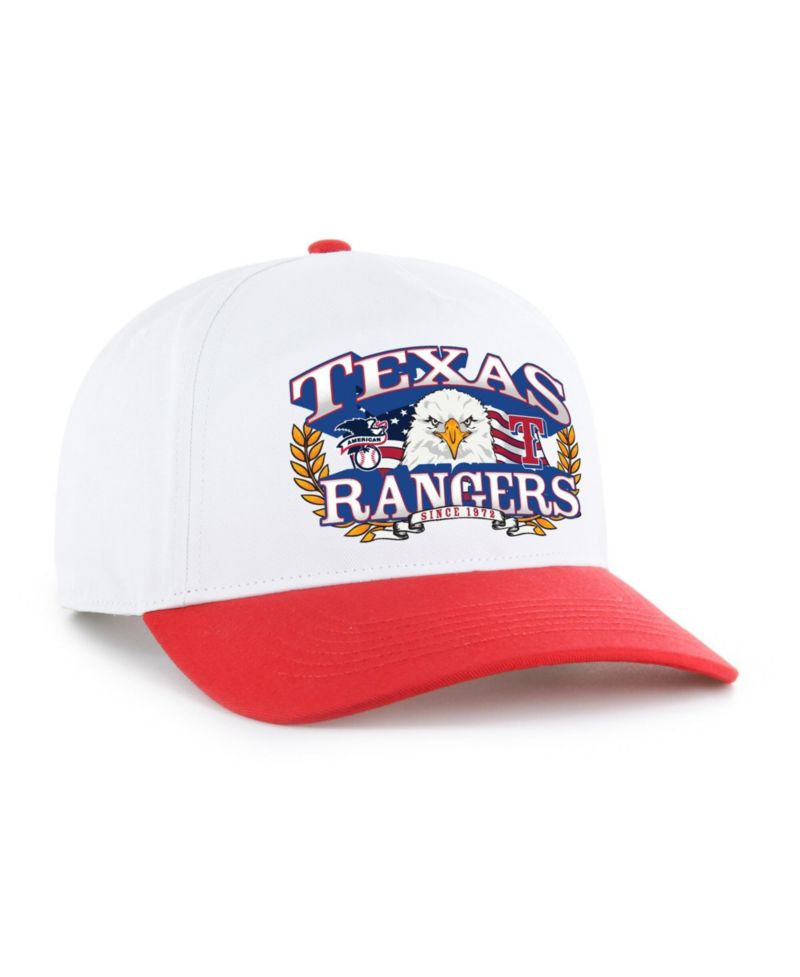 Men's White/Red Texas Rangers Americana Eagle Hitch Adjustable Hat