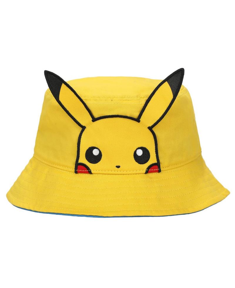 Men's Pikachu Face Unisex Adult Bucket Hat With 3D Plush
