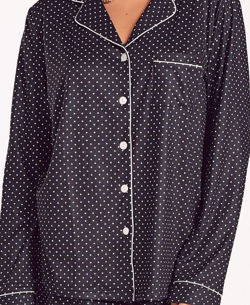 Women's Brushed Micro Stretch Knit Long-Sleeve Pajama Set