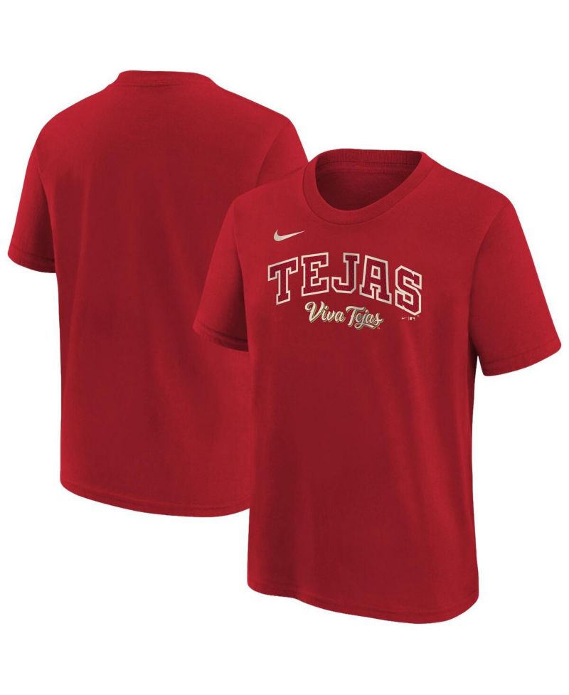 Big Boys and Girls Red Texas Rangers 2026 City Connect Wordmark T-Shirt