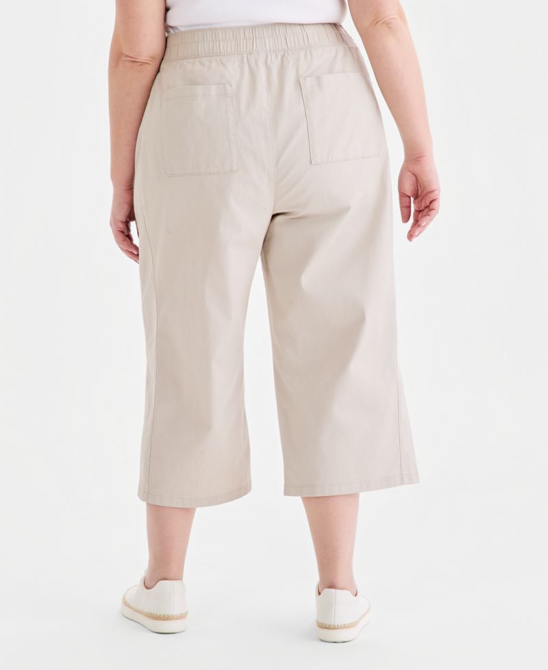 Women's Pull-On Wide-Leg Capri Pants