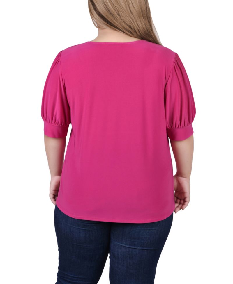 Petite Short Sleeve Balloon Sleeve Top