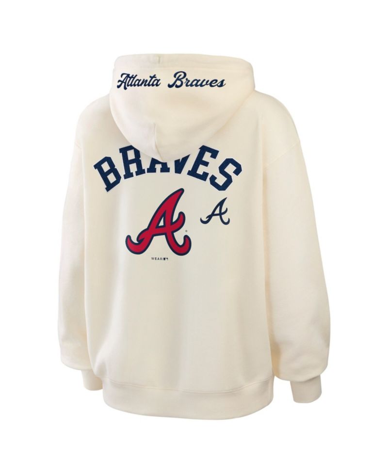 Women's Cream Atlanta Braves Full-Zip Hoodie
