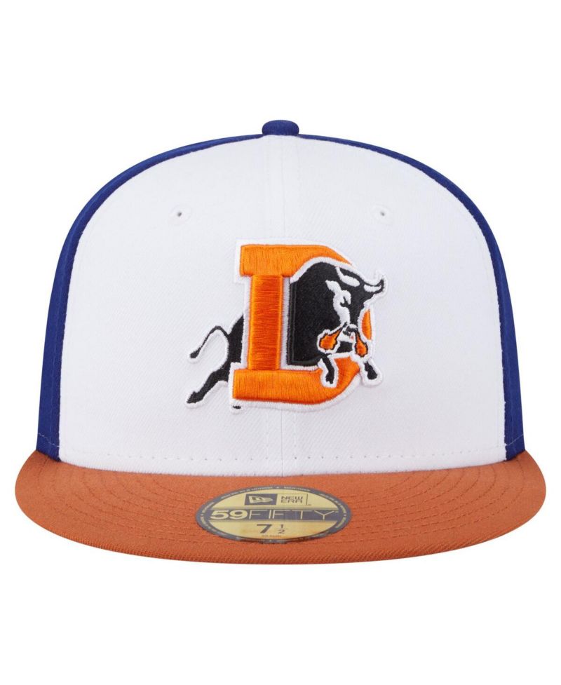 Men's White/Orange Durham Bulls Authentic Collection 59FIFTY Hat