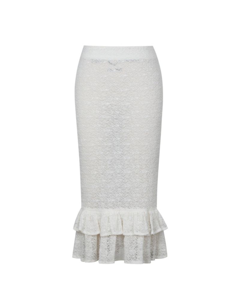 Women's Urvi Crochet Ruffled Midi Skirt