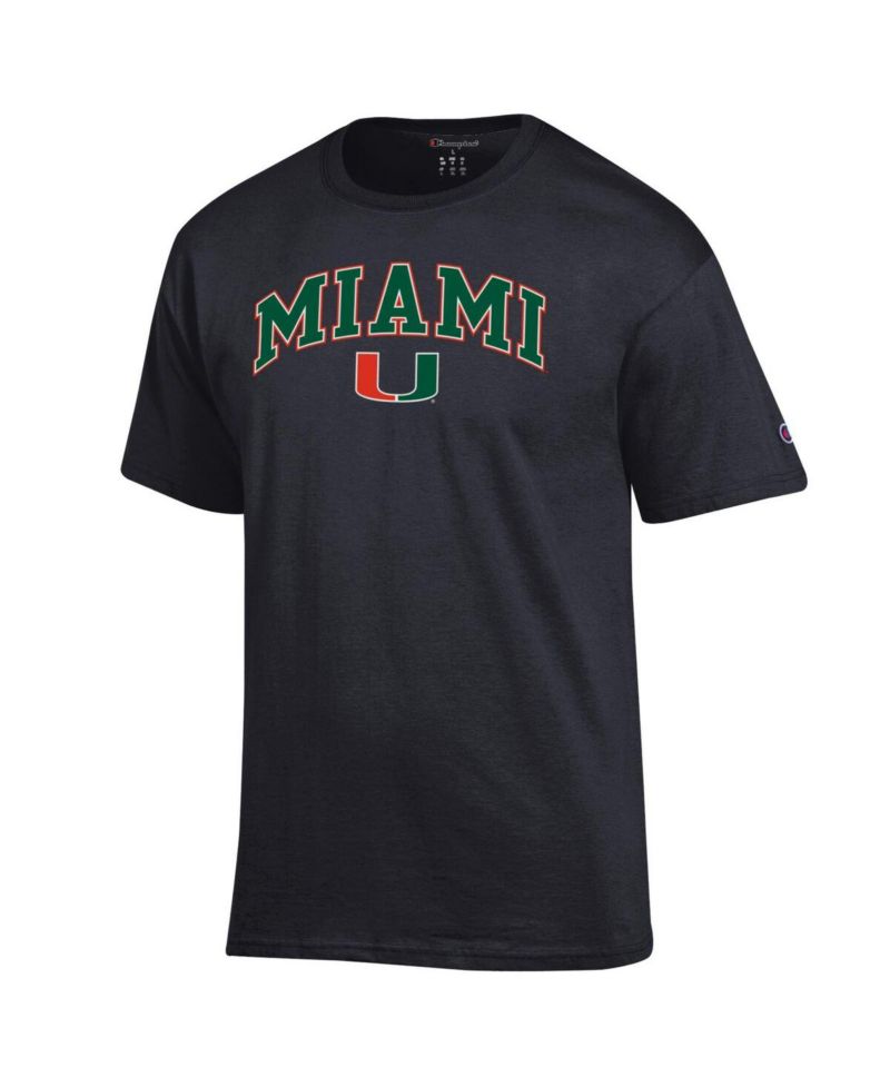 Men's Orange Miami Hurricanes Arched Logo T-Shirt