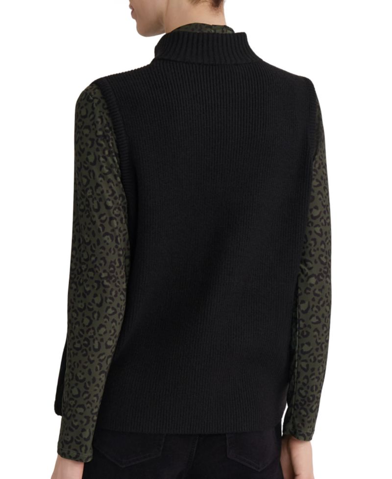 Petite Quilted Puffer Suede Vest