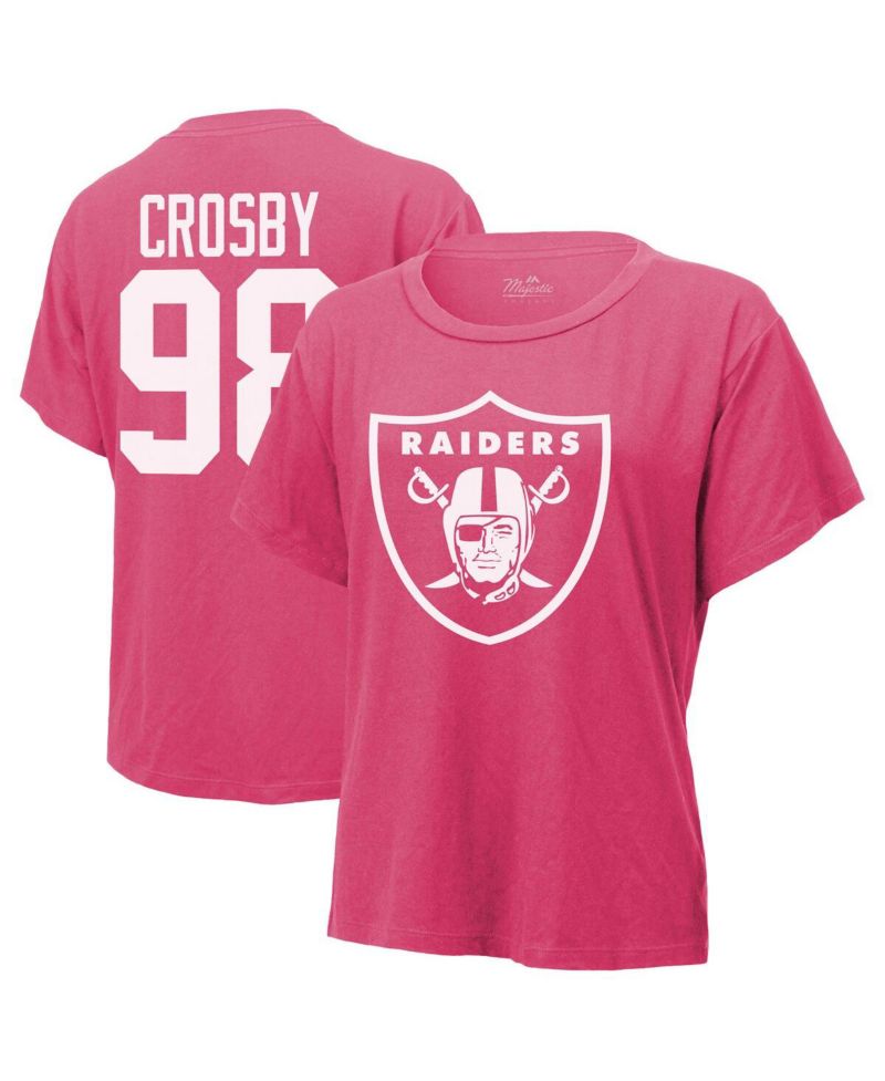 Women's Maxx Crosby Pink Las Vegas Raiders Name & Number T-Shirt