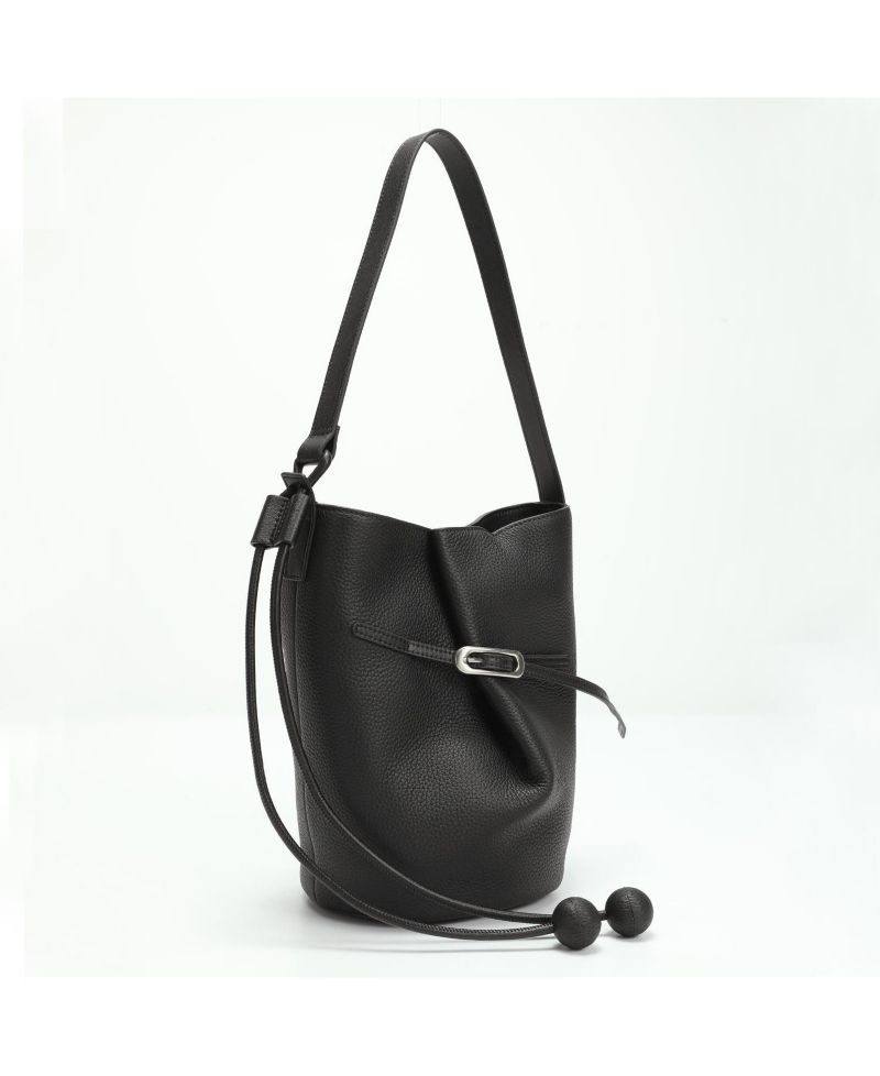 Solene Leather Bucket Bag Minimalist Shoulder Crossbody Purse