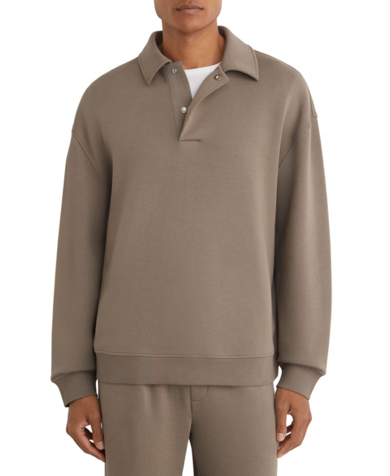 Men's Brooks Premium Interlock Relaxed Polo Sweatshirt