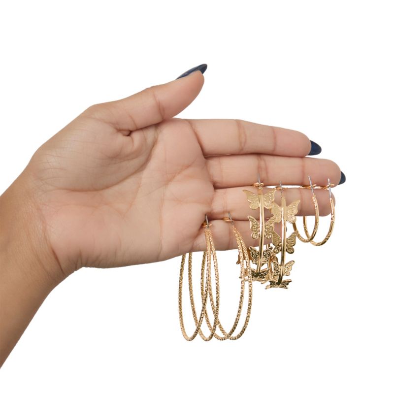 Hoop Earrings for Women 3 Pairs (3 Pack)