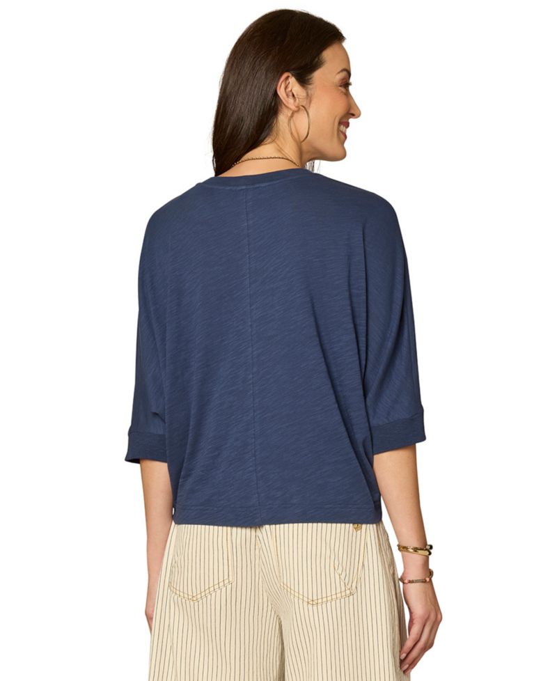 Petite Dolman-Sleeve Embroidered Top
