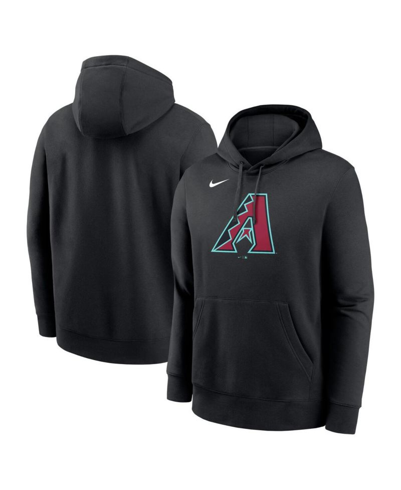 Men's Black Arizona Diamondbacks Logo Club Fleece Pullover Hoodie