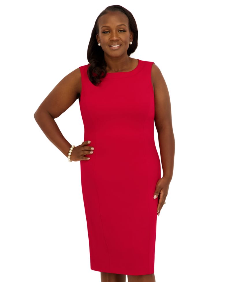 Women's Sleeveless Sheath Dress, Regular and Plus Size